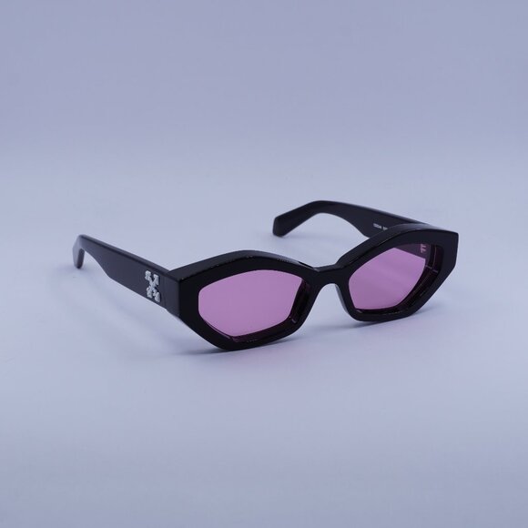 Off-White OERI144 HILO 1030 Sunglasses Black Cat Eye Frame, Pink Lenses - Picture 1 of 10